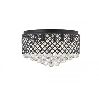Elegant Lighting Tully 6 light Matte Black Flush Mount