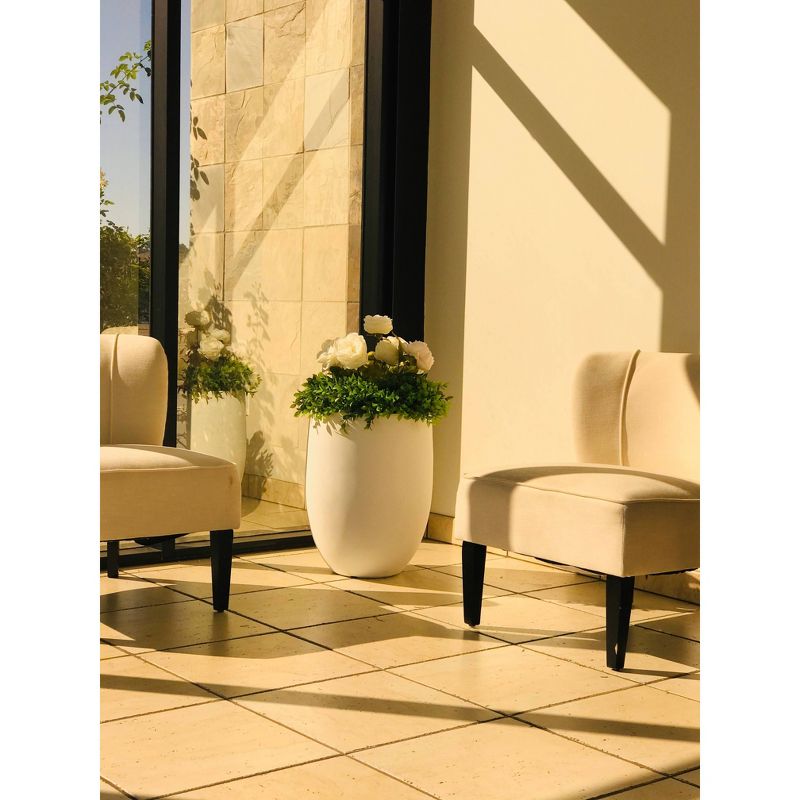 Rosemead Home &#38; Garden, Inc. - 17&#34; Wide Lightweight Concrete Outdoor Bowl Decorative Planter Pure White, 5 of 11