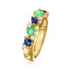 Ross-Simons 0.40 ct. t.w. Sapphire and .20 ct. t.w. Emerald Ring With .10 ct. t.w. White Topaz in 18kt Gold Over Sterling - 3 of 4