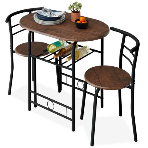 Table with built discount in wine rack