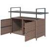 Outsunny 2-Tier Shelf PE Rattan Outdoor Bar Table, Glass Top Patio Serving Cart - 4 of 4
