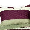 Slickblue 3 PC Handmade Full/Queen Quilt Set, Reversible Vermicelli Quilted, Horizontal Stripes, 37 Color Options - 2 of 4