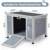 Sandinrayli 24in Wooden Catio - Outdoor Cat/Small Animal & Indoor Rabbit Hutch, Sturdy Wtr-Prf Insul Shelter for Cats/Dogs/Rabbits/Guinea Pigs (Gray) - 3 of 4