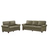 Navy Blue Faux Leather Sectional Sofa with Storage and Nailhead Trim, Living Room Sofa Set - 3 of 4