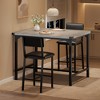3-Piece Counter Height Dining Table Set: 2 Upholstered Bar Stools with Backrest & Footrest, Corner Protector. Ideal for Kitchen, Apartment. - 3 of 4