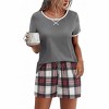 Ekouaer Women Pajama Set Casual Short Set - 3 of 4