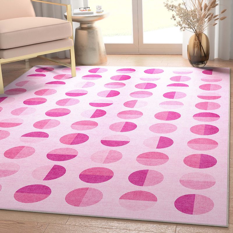 Well Woven Geometric Modern Washable Area Rug -Overlapping Circles Dark - For Living Room, Dining Room and Bedroom, 3 of 8