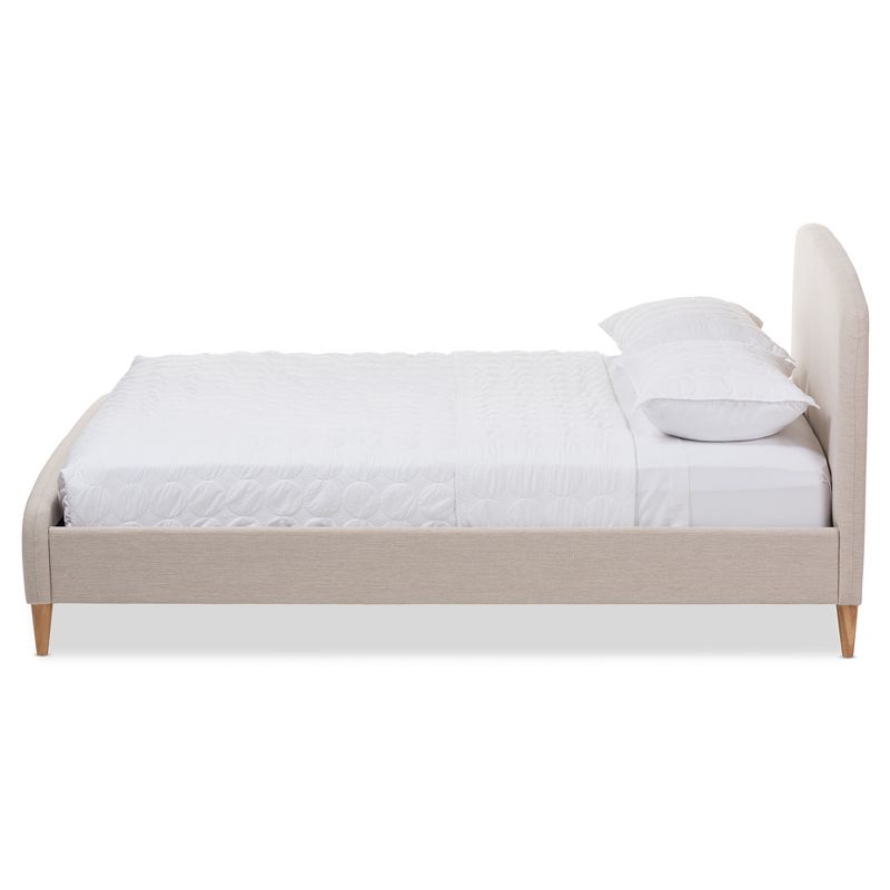 Mia Mid - Century Fabric Upholstered Platform Bed - Baxton Studio, 3 of 6