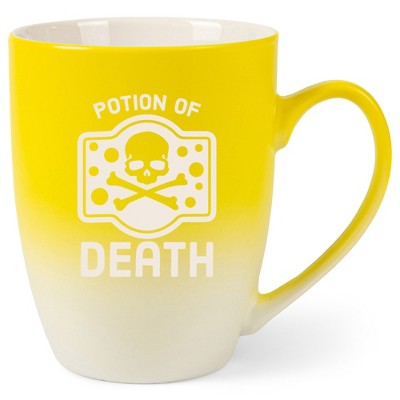 100 North Magic Potion 10 Ounce Yellow and White Two Toned Ombre, Comfortably Fits Your Hands, Ceramic Tea Coffee Cup Mug, Potion Of Death