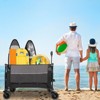 VisioGear Extra Large 300L Folding Wagon Cart with 480lbs Capacity, Side Pockets, and Drink Holders for Camping, Black&Gray, 41.34"*25.2"*44.17" - 4 of 4