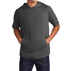 Mafoose Mens PosiCharge Tri-Blend Moisture Wicking Short Sleeve Comfort Hoodie - 1 of 4