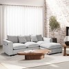 WestinTrends Augusta 99" Modular Chenille L-Shaped Sectional Sofa and Chaise With USB/Type-C Ports and Side Pockets - 2 of 4