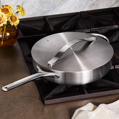 Silver 4.5qt Stainless Steel Non-Stick Sauté Pan with Lid