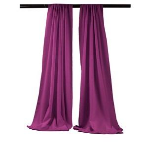 Slickblue Pack of 2 Polyester Backdrop Drapes – 96"H x 58"W, Rod Pocket, Semi Sheer, Serged Edges, 41 Colors Options - 1 of 3