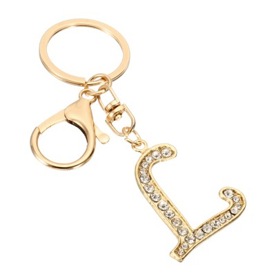 Unique Bargains Chic Stylish Zinc Alloy Gold Tone Initial Letter Keychain
