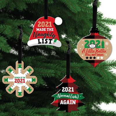 Big Dot of Happiness 2021 Normal (ish) Again - Funny After Quarantine Christmas Decorations - Christmas Tree Ornaments - Set of 12