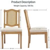 QingMoon Vintage Dining Chairs Set of 2, Wooden Decor Chairs with Square Rattan Backrest and Linen Upholstered Seat for Living Room - 3 of 4
