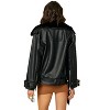 Women's Moto Leather Jacket - line and dot - 3 of 4