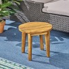 CAVINAS Modern Acacia Wood Outdoor Patio End Table,Waterproof Weather Resistant Side Table for Patio,Garden,Balcony - 3 of 4