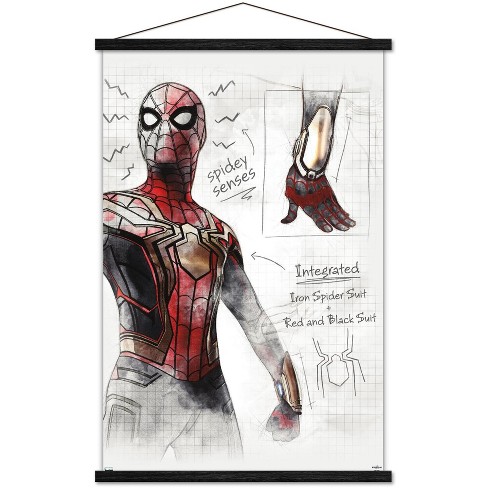 Trends International Marvel Spider-man: No Way Home - Sketches Premium  Framed Wall Poster Prints Black Hanger Bundle 