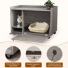 JVNOXK Gray Cat Litter Box Enclosure,Hidden Litter Box Furniture with top side fence,Wooden Pet House Side End Table,  Fit Most of Litter Box - 4 of 4