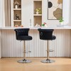 Set of 2 Velvet Swivel Bar Stools,Adjustable Counter Stools with Tufted Back,Chrome Base and Nailhead Trim for Kitchen Island-Maison Boucle - 3 of 4