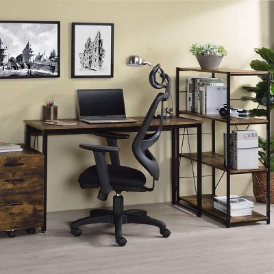 INFURNIC Writing Desk Rustic Desk with V-Shaped Metal Base and Spacious Workspace for Home Office, Brown, 19"*47"*28"