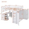 NicBex Twin/Full Loft Bed with Built-in Desk,3 Drawers and Wardrobe for Kids Teens Adults - 3 of 4