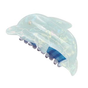 Unique Bargains Women's Cute Dolphin Hair Clips 3.54"x1.69"x2.05" Light Blue 1 Pc - 1 of 3
