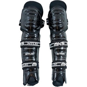 Mylec MK5 Street & Roller Hockey Full Shin Pads, Lightweight Foam Rubber, Breathable Mesh, Velcro Straps, Hard Front Shell - 1 Pair - 1 of 4
