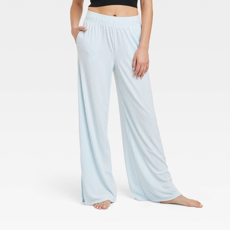  Women's Velvet Lounge Pajama Pants with Slit - Colsie™, 2 of 6