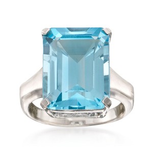 Ross-Simons 14.00 Carat Blue Topaz Ring in Sterling Silver - 1 of 4