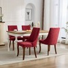 Lyngins Set of 2 Velvet High-Back Dining Chairs, Premium Rayon Cloth Flocking Kitchen Chairs, Upholstered Armless Chairs with Solid Wood Curved Legs - 4 of 4