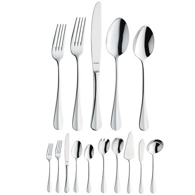 Amefa Baguette 45-Piece Silverware Flatware Cutlery Set Service for 8, Durable 18/10 Stainless Steel High Gloss Mirror Finish