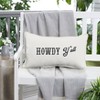 Sunbrella Indoor/Outdoor Howdy Ya'll Embroidered Lumbar Throw Pillow Cast Silver/Black - Sorra Home: Weather-Resistant Americana Decor - 4 of 4