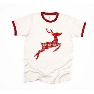 Simply Sage Market Women's Rudolph Sweater Short Sleeve Ringer Tee - 1 of 3
