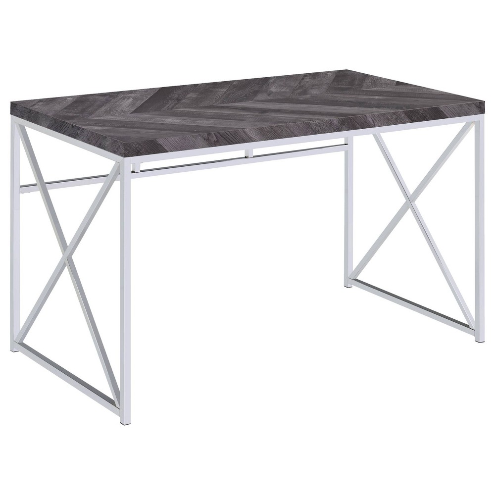 Photos - Office Desk Grimma Writing Desk Rustic Gray - Coaster