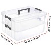 2-Tiers Stack Carry Storage Box with Handle,Transparent Stackable Storage Bin with Handle Lid Latching Storage Container for School&Office Supplies - 2 of 4