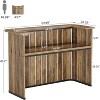 Tribesigns 63-Inch Home Bar Unit, 2-Tier Farmhouse Liquor Bar Table with Storage Shelves, Wine Bar Cabinet Mini Bar Table for Home Pub, Bistro - 3 of 4