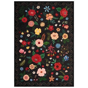 Floral Washable Area Rug - Non-Slip Low-Pile Carpet for Living Room, Bedroom, Kitchen & Dining Room - 1 of 4
