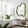 Beautyolove 20 in. W x 28 in. H Irregular Green Flannelette Framed Wall Mirror Asymmetrical Decorative Wall Mirror - 2 of 4