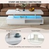 Modern Coffee Table with 16 Colors LED Lights,Rectangular Center Table with 2 Drawers and Display Shelf,Center Table Home Furniture for Living Room - 3 of 4