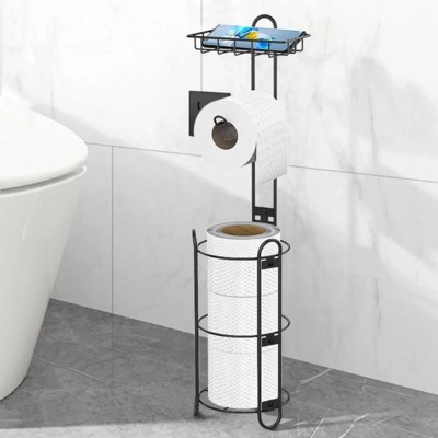 LunaLulinlk Toilet paper holder with shelf, bathroom freestanding toilet paper holder