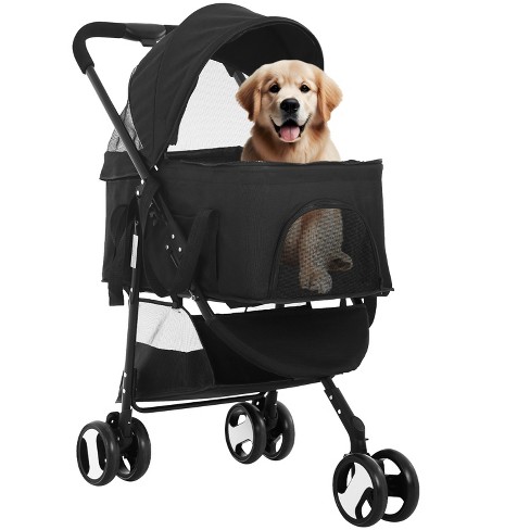 BestMassage Pet Stroller 3/4 Wheels Dog Stroller 3-in-1 Multifunction Dog Cat Jogger Stroller with Large Storage Basket Removable Pet Carrier - image 1 of 4