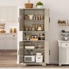 Tall Storage Cabinet, Kitchen Pantry Cabinet with Doors and Adjustable Shelves, Rustic Wooden Cupboard for Dining Room, Living Room,Gray - 3 of 4