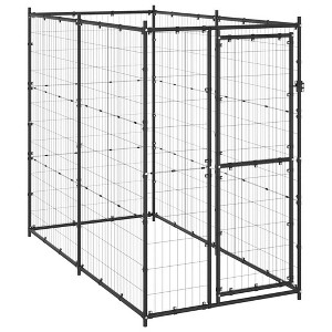 vidaXL Dog Kennel Black Powder-coated steel Large Durable Dog Kennel - 1 of 4