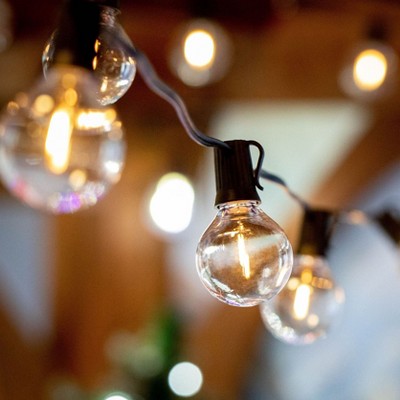Warm White LED G50 Globe Outdoor String Lights, 25 Feet