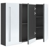 vidaXL LED Bathroom Mirror Cabinet 35 in.x5.5 in.x24.4 in. Gray - 4 of 4
