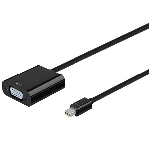 Monoprice Mini DisplayPort 1.2a / Thunderbolt to VGA Active Adapter - Black - 1 of 4