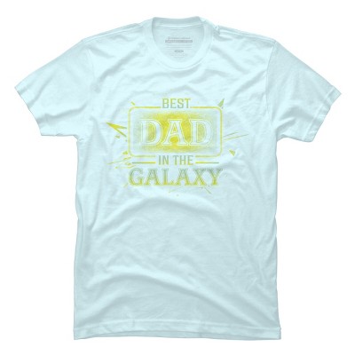 Men's Design By Humans Best Dad In Galaxy Badge By AmusingDesignCo T-Shirt